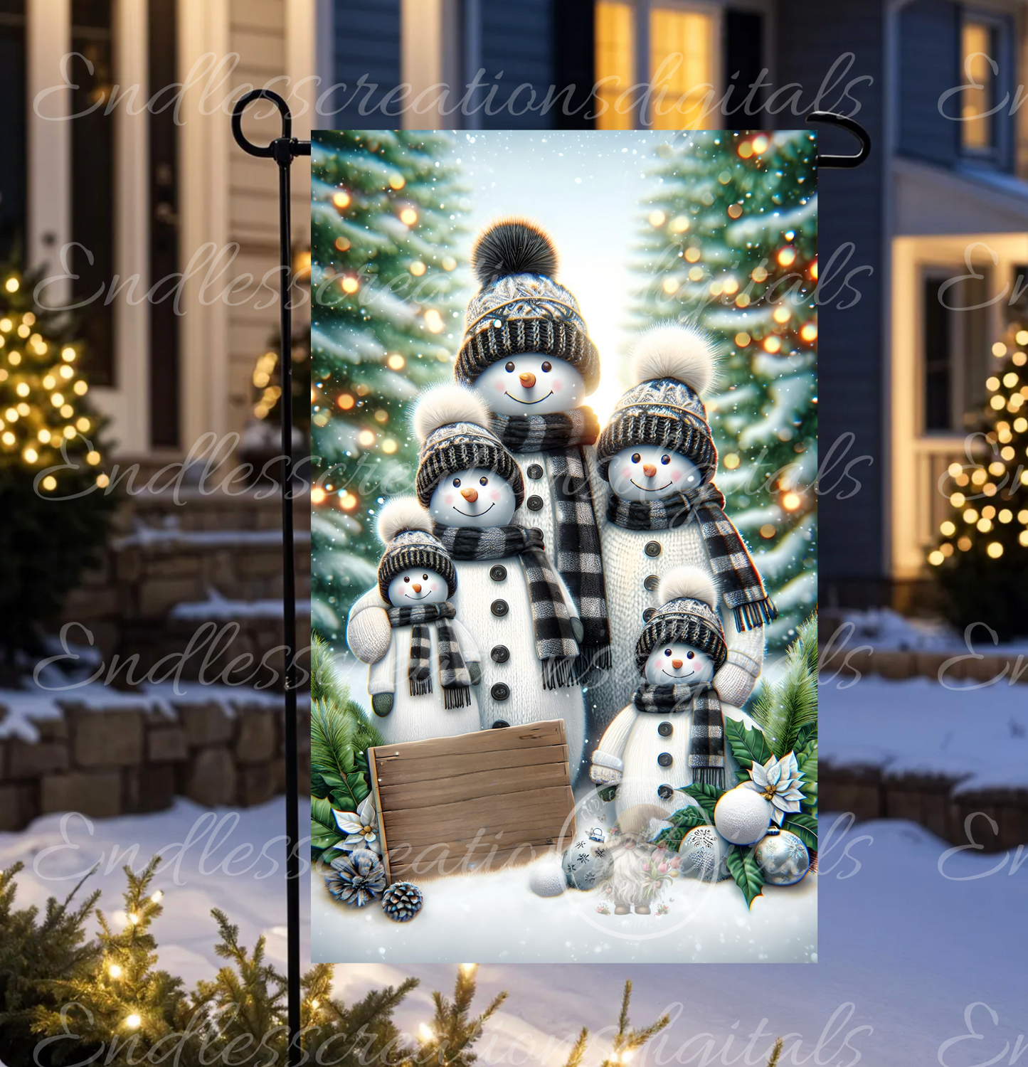 SNOW PLACE LIKE HOME GARDEN FLAG