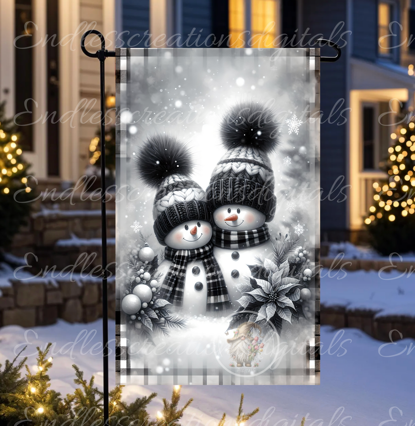 SNOWPLACE LIKE HOME WINTER GARDEN FLAG