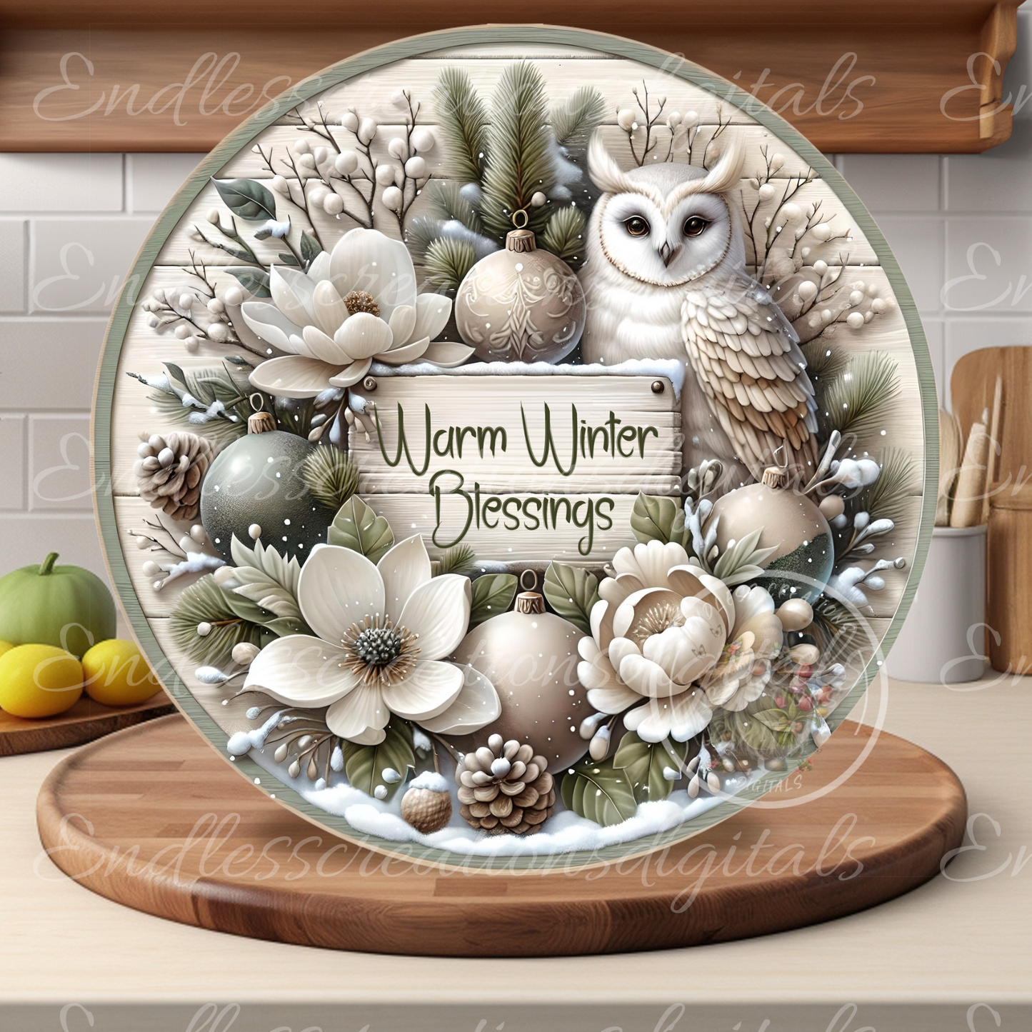 WARM WINTER BLESSINGS WINTER SNOW OWL