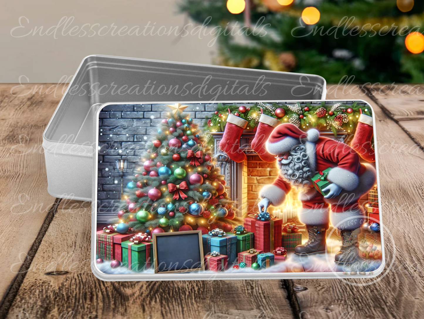 A GIFT FROM SANTA RECTANGLE/TINS