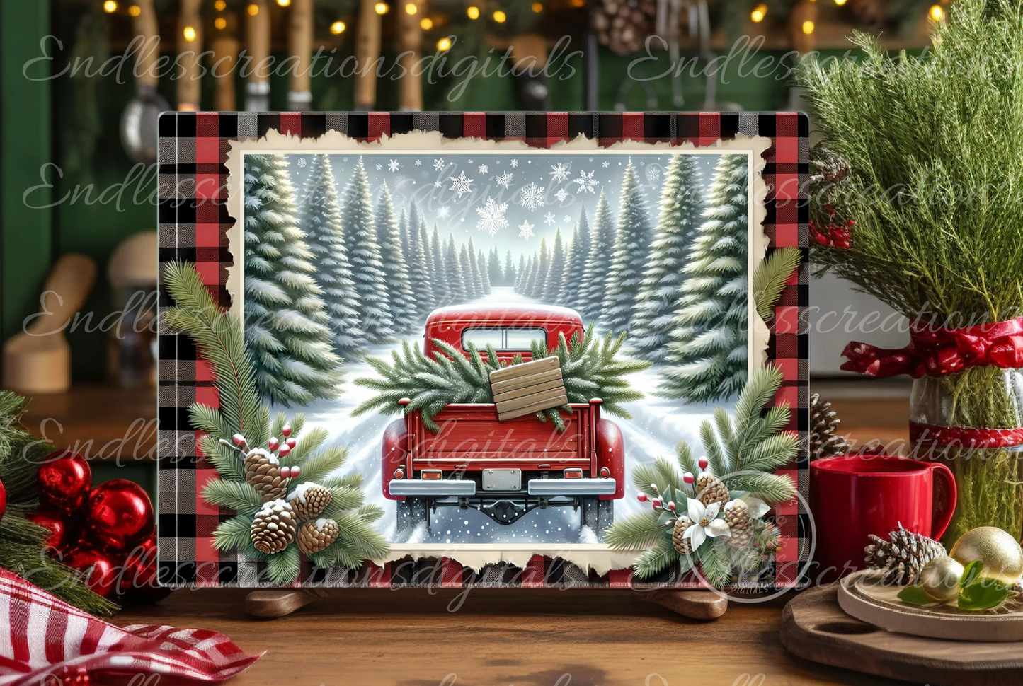 WINTER OLD RED TRUCK BUNDLE