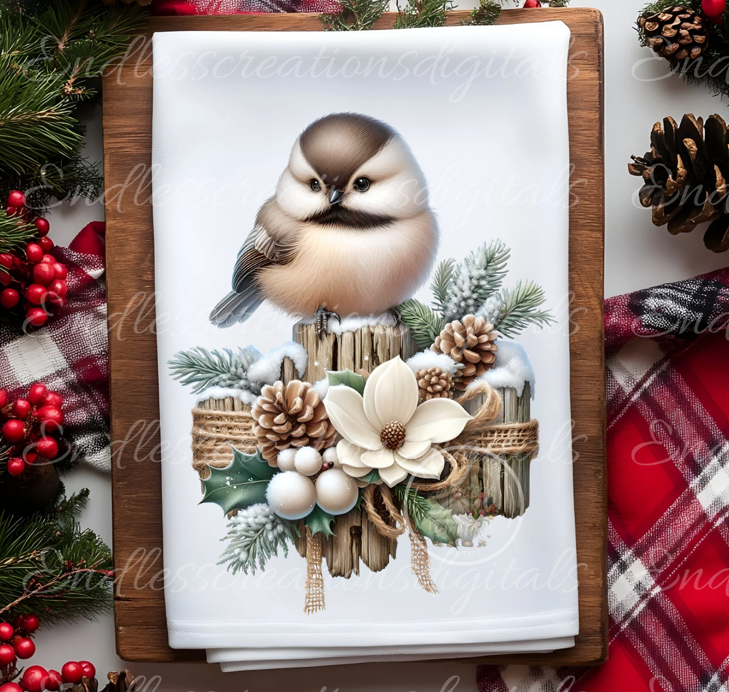CUTE WINTER CHICKADEES BUNDLE OF 6 TRANSPARENCIES