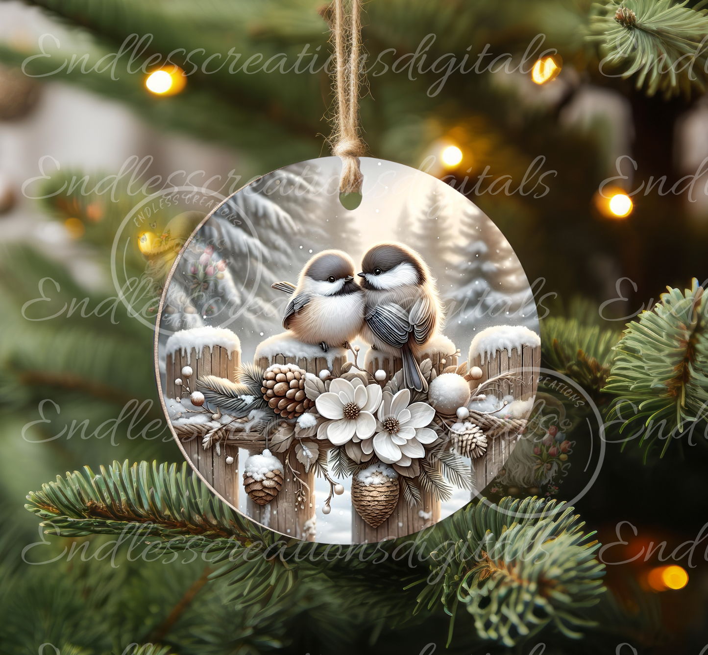 WINTER CHICKADEES CLOCK DESIGN