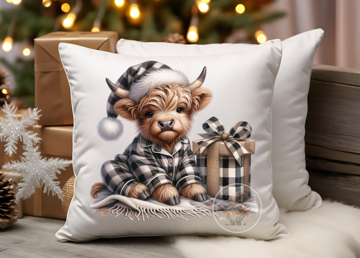 HOLIDAY WINTER BOY HIGHLAND COWS TRANSPARENCIES BUNDLE OF 6