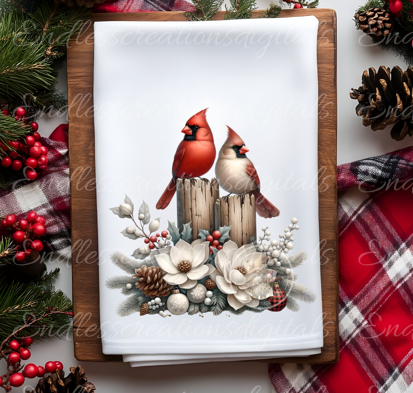 WINTER CARDINALS TRANSPARENCIES SET OF 5