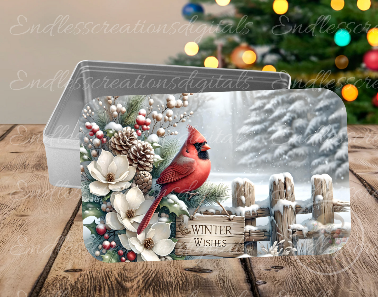 WINTER CARDINAL RECTANGLE/TINS