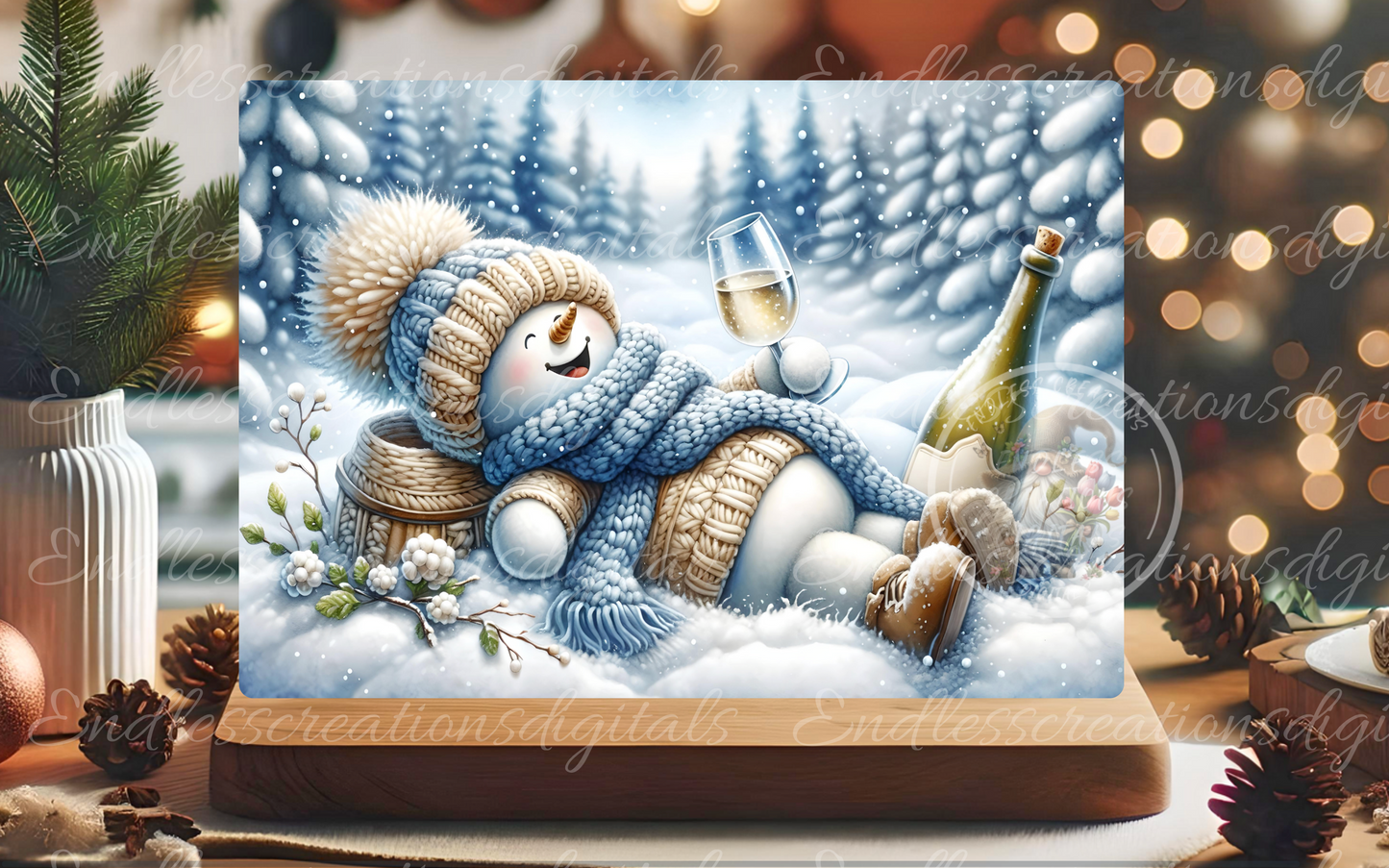LET IT FLOW WINTER SNOWMAN RECTANGLE/TINS
