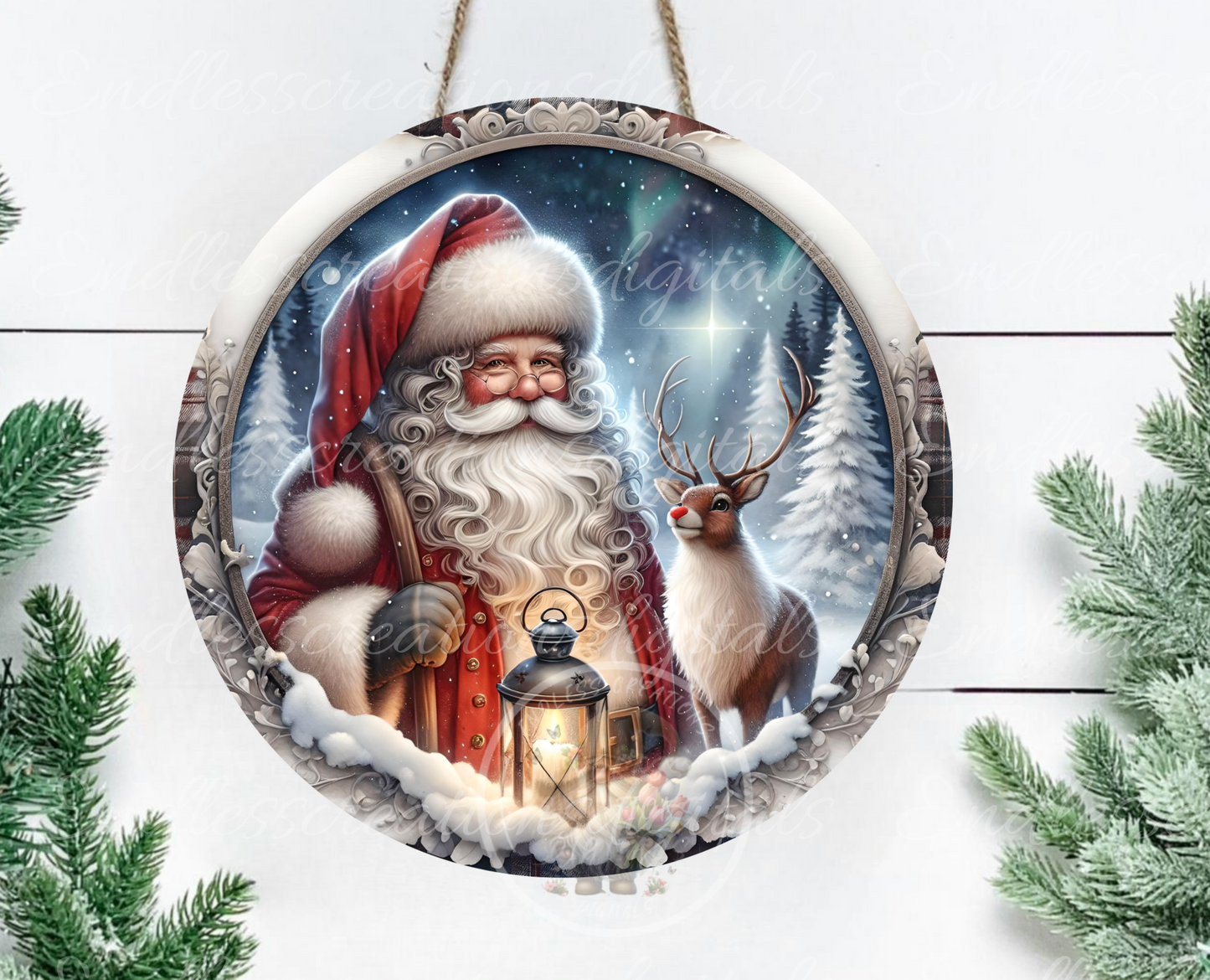 SQUARE AND ROUND SANTA WITH RUDOLPH CHRISTMAS