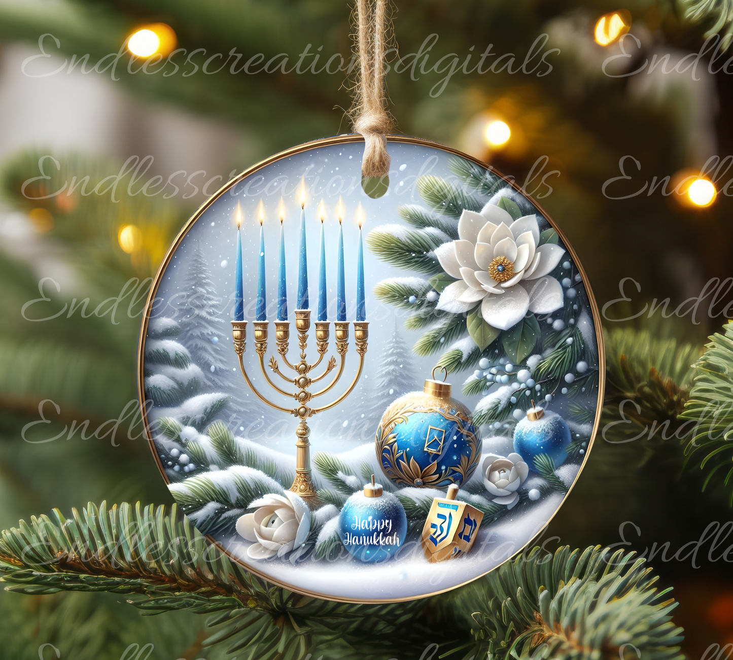 HAPPY HANUKKAH CHRISTMAS ROUND