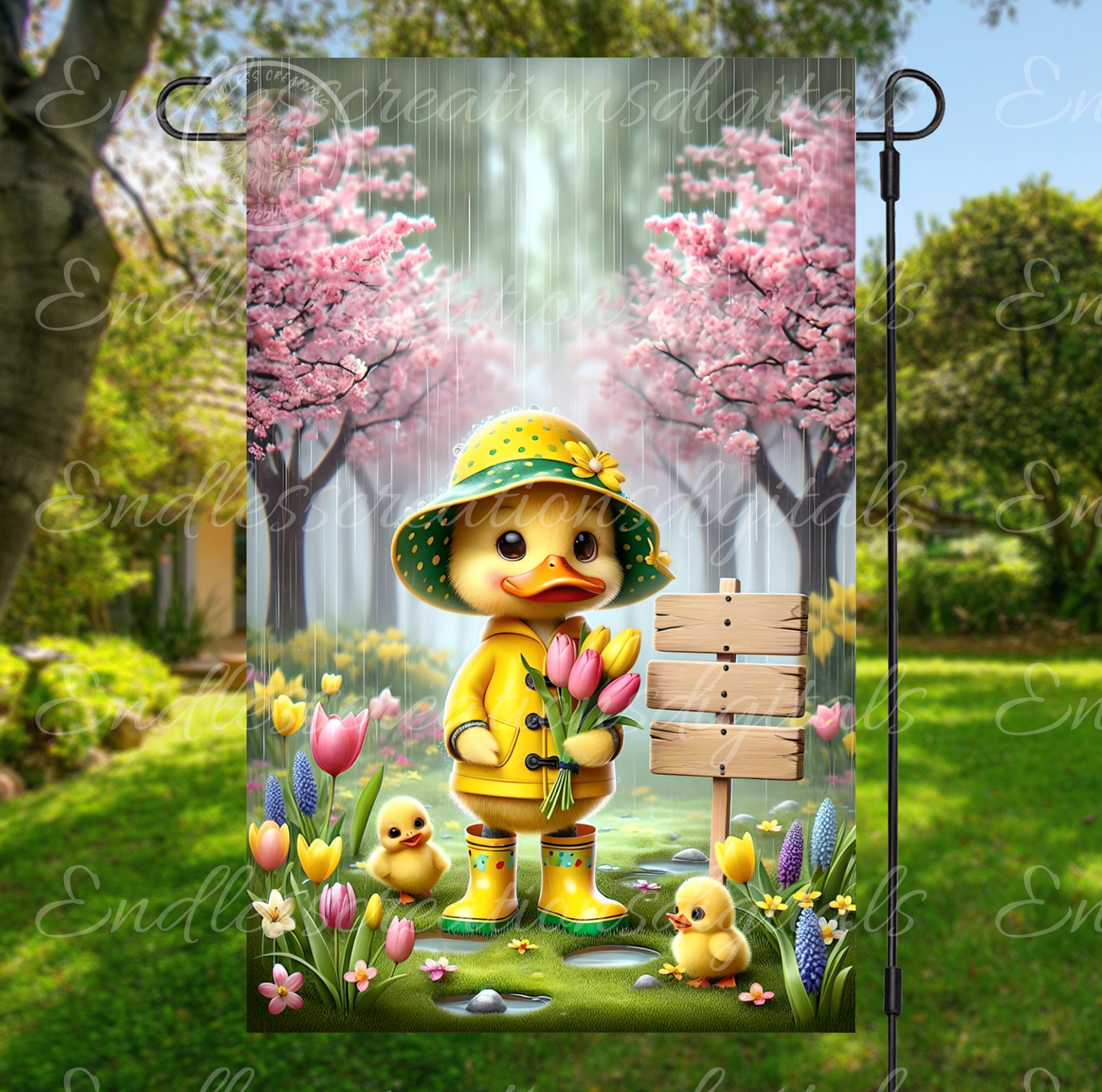 SPRING DUCK GARDEN FLAG