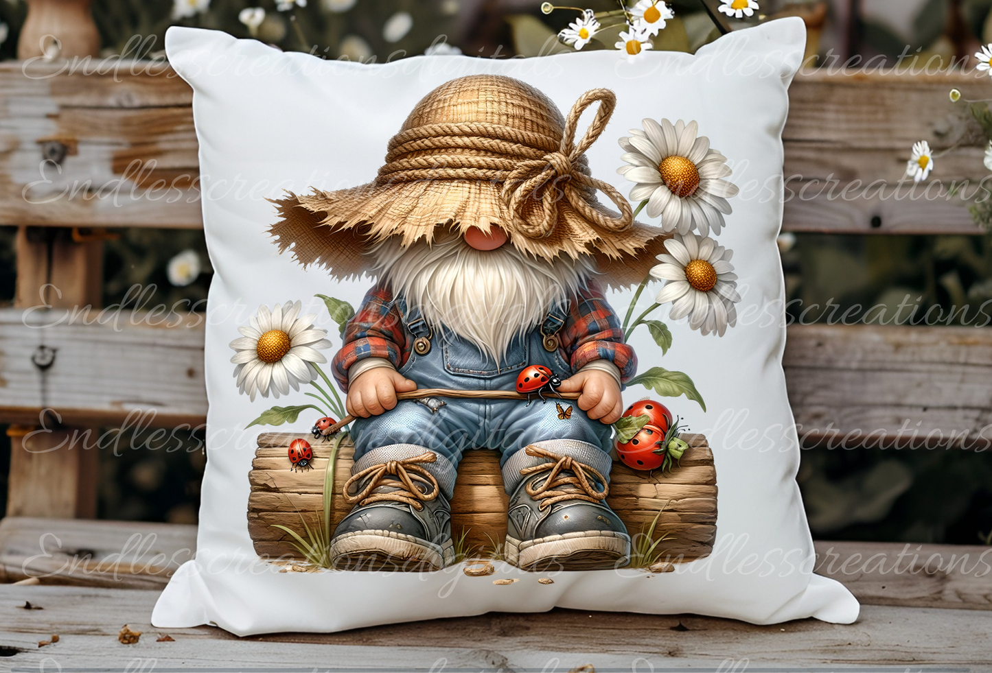 HONEY BEE and DASIY LADYBUG GNOME TRANSPARENCIES SPRING/SUMMER