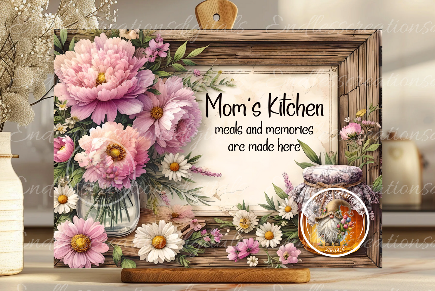 MOM'S KITCHEN CUTTING BOARD RECTANGLE