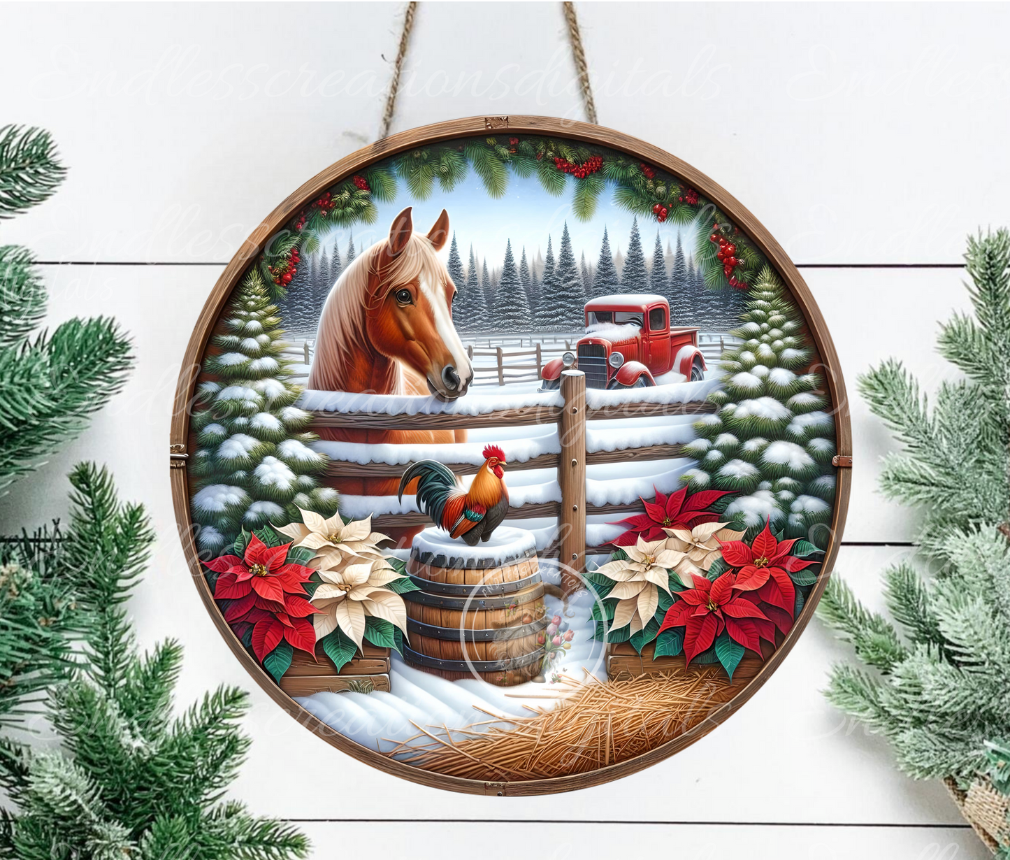WINTER HORSE TRUCK ROUND