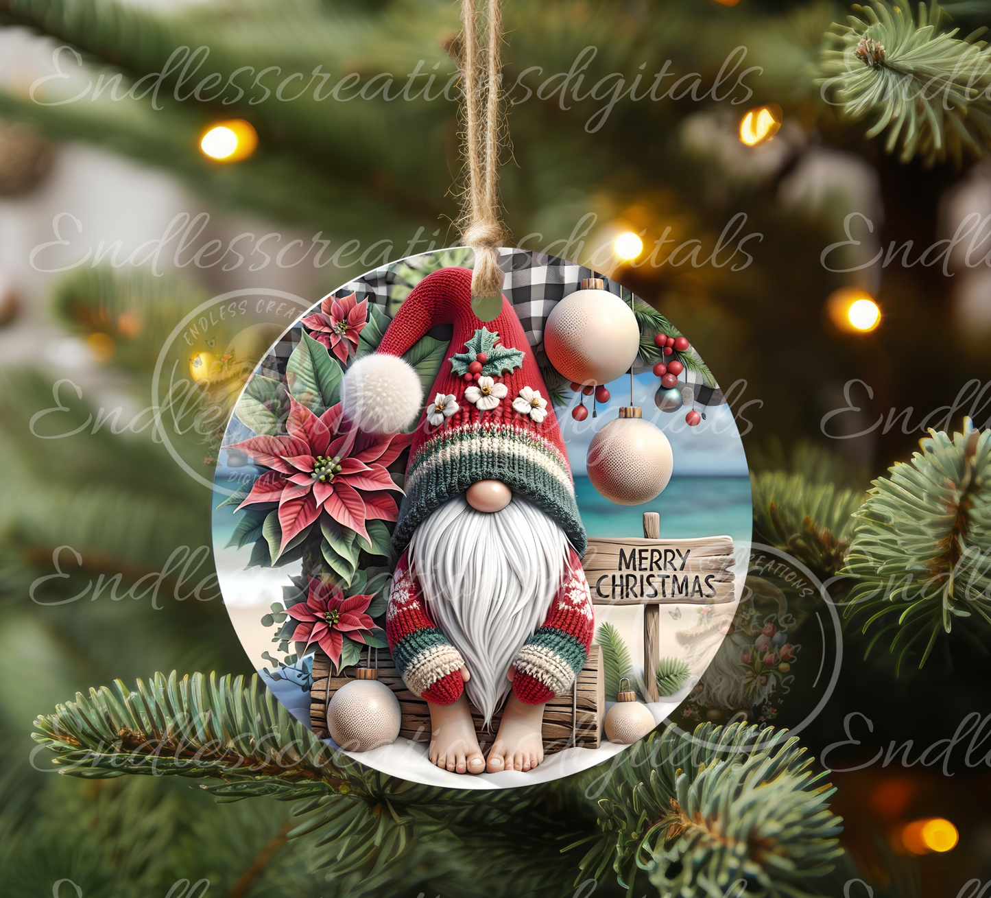 CHRISTMAS TROPICAL BEACH GNOME