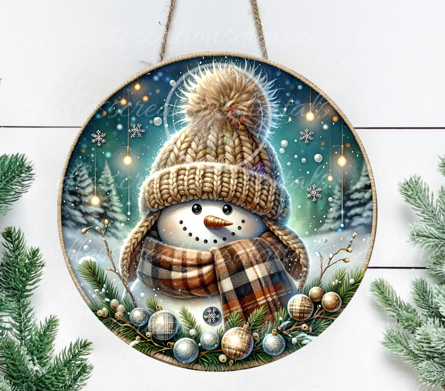 RUSTIC SNOWMAN CLOCK DESIGN