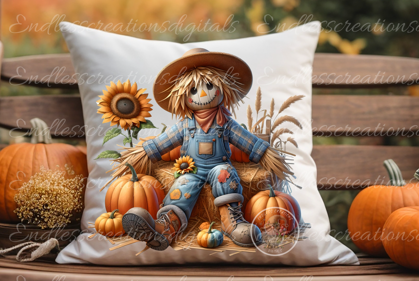 BUNDLE OF 6 FALL SCARECROW TRANSPARENCIES