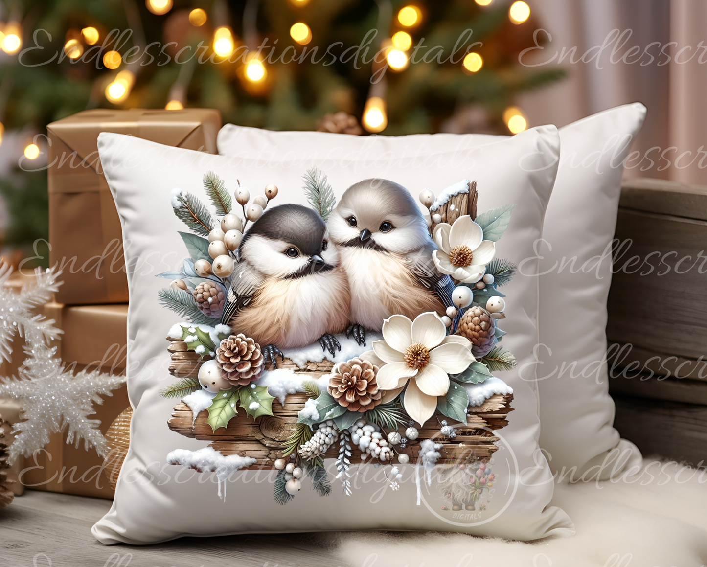 CUTE WINTER CHICKADEES BUNDLE OF 6 TRANSPARENCIES