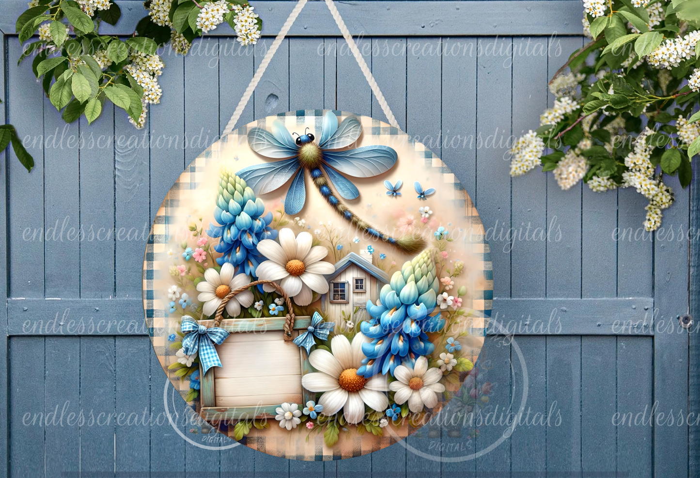 FLORAL SUMMER DRAGONFLY ROUND