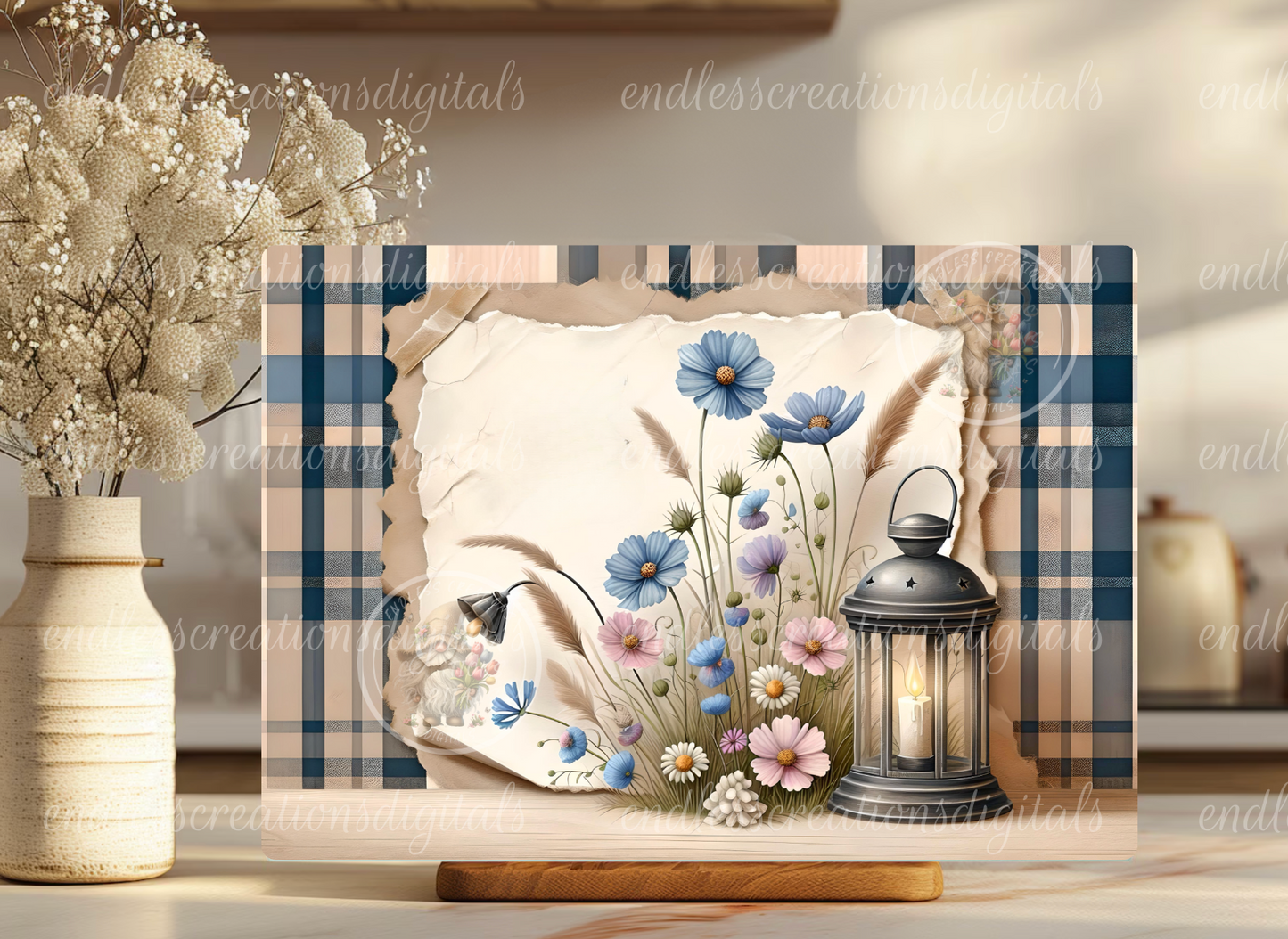 SPRING FLORAL LANTERN RECTANGLE