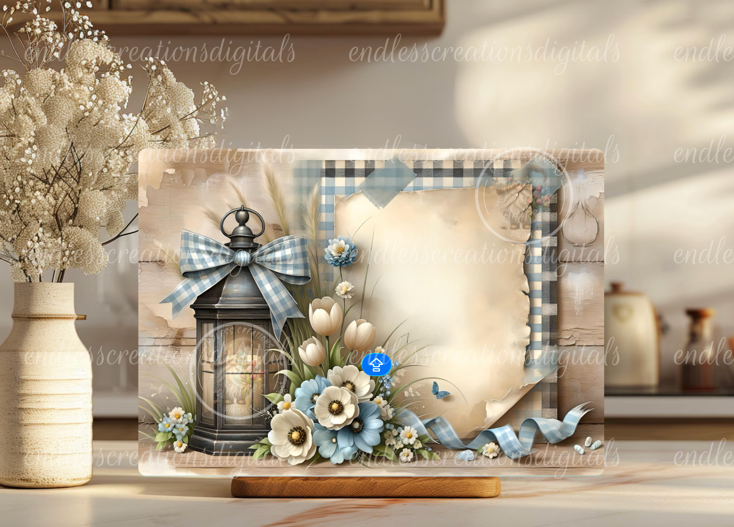 SPRING FLORAL LANTERN RECTANGLE