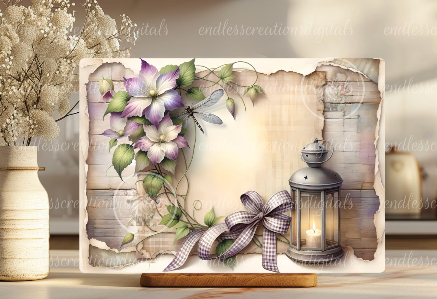 DRAGONFLY FLORAL LANTERN