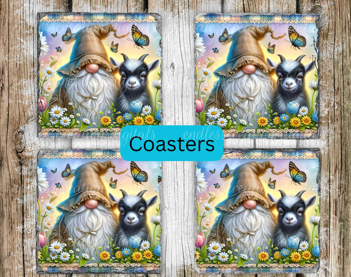 SPRING FLORAL GNOME AND GOAT