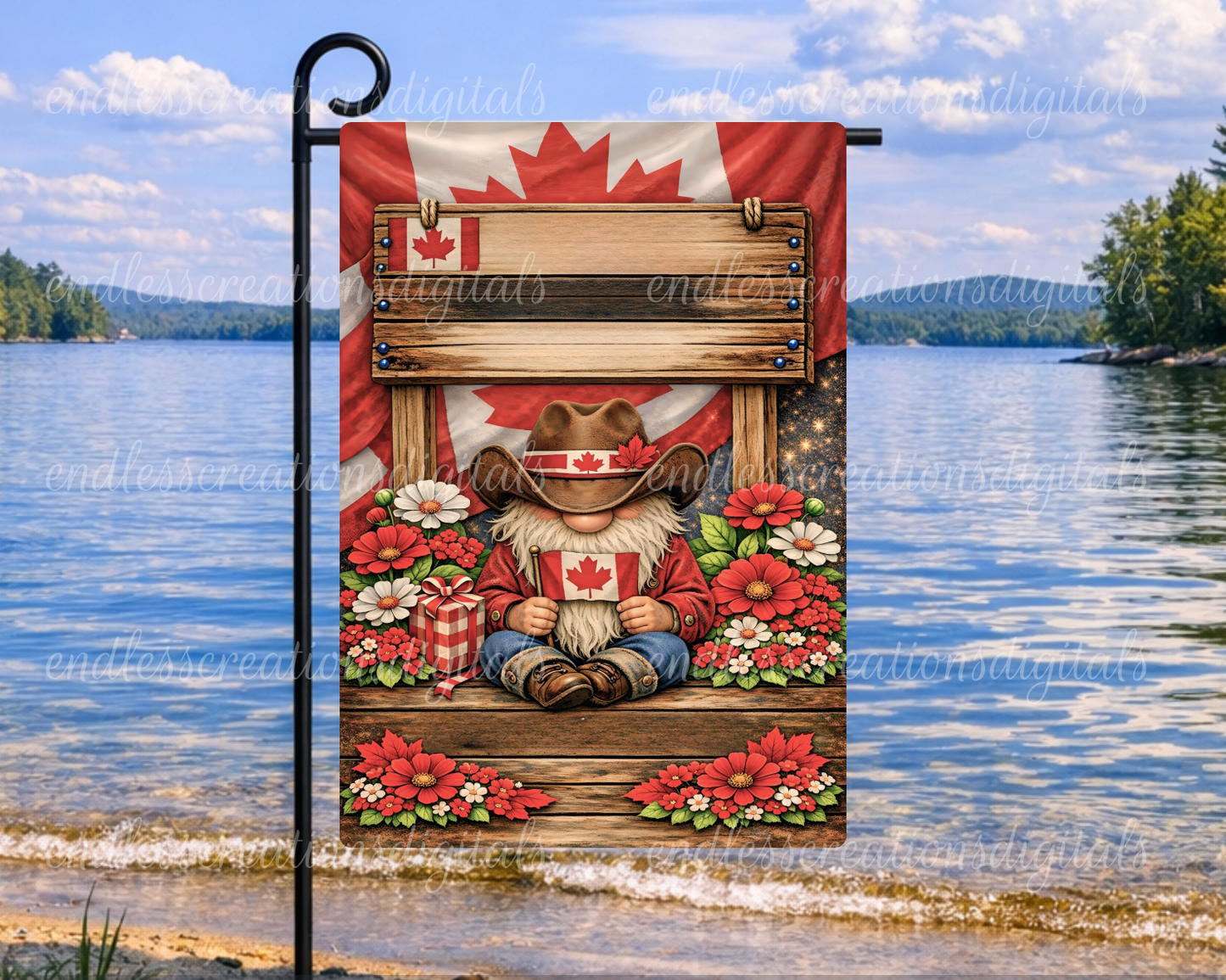 CANADA STRONG GNOME GARDEN FLAG