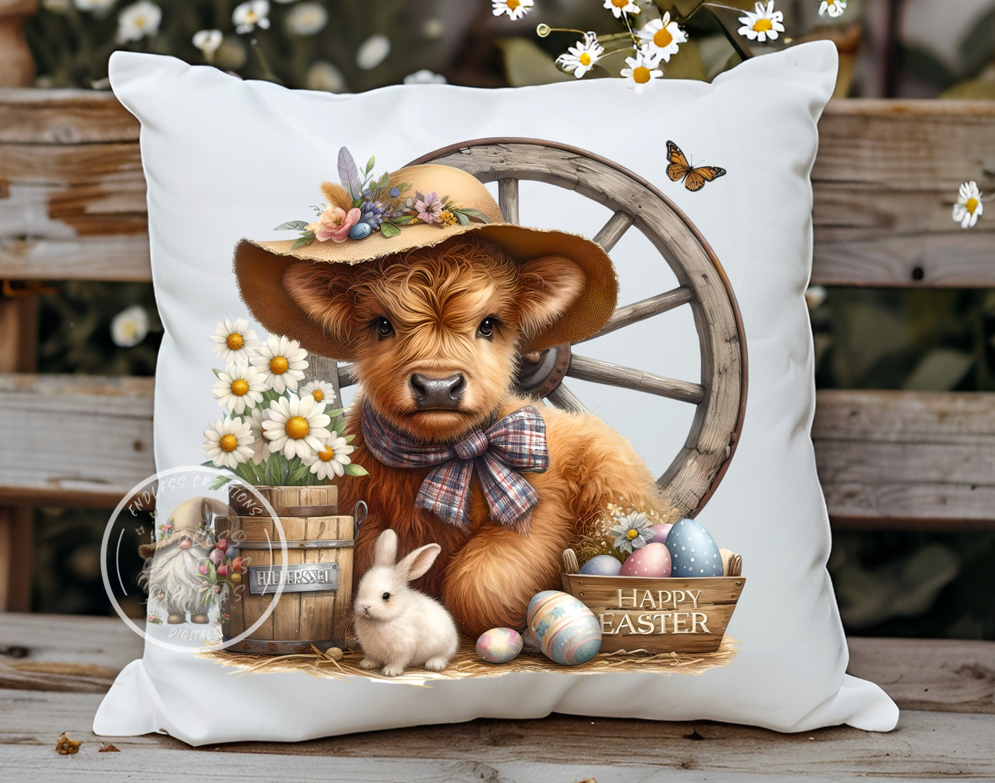 EASTER HIGHLAND COW TRANSPARENCIES