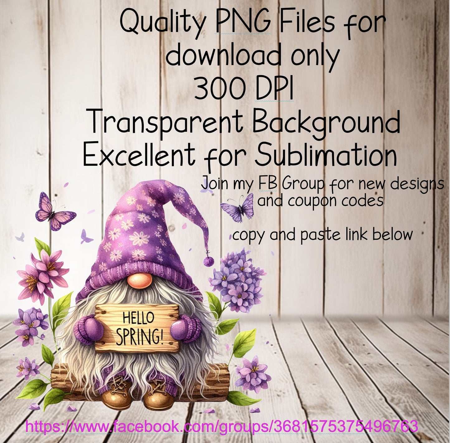 SPRING GNOME round door png, for sublimation high resolution 2 png files