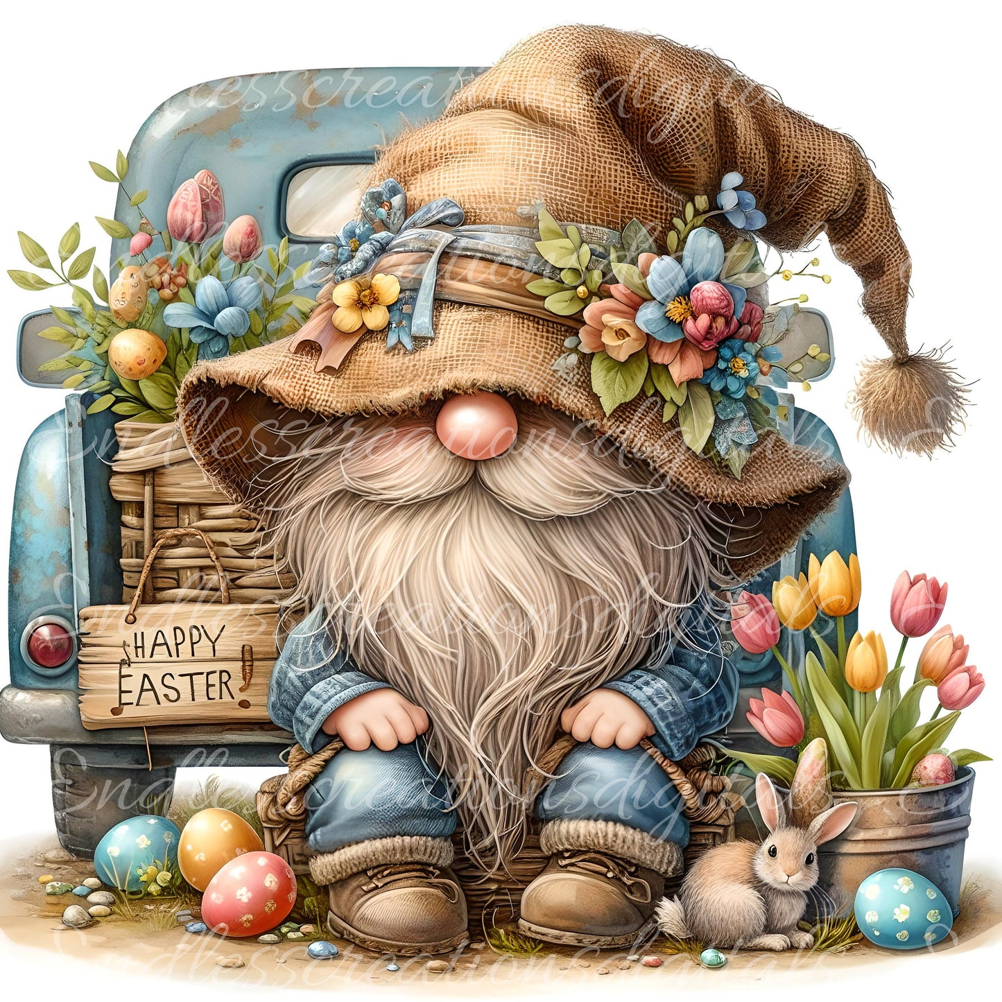 EASTER GNOME SUBLIMATION png, transparent for sublimation high resolution, 5 files for download, perfect for pillows, mugs, totes etc