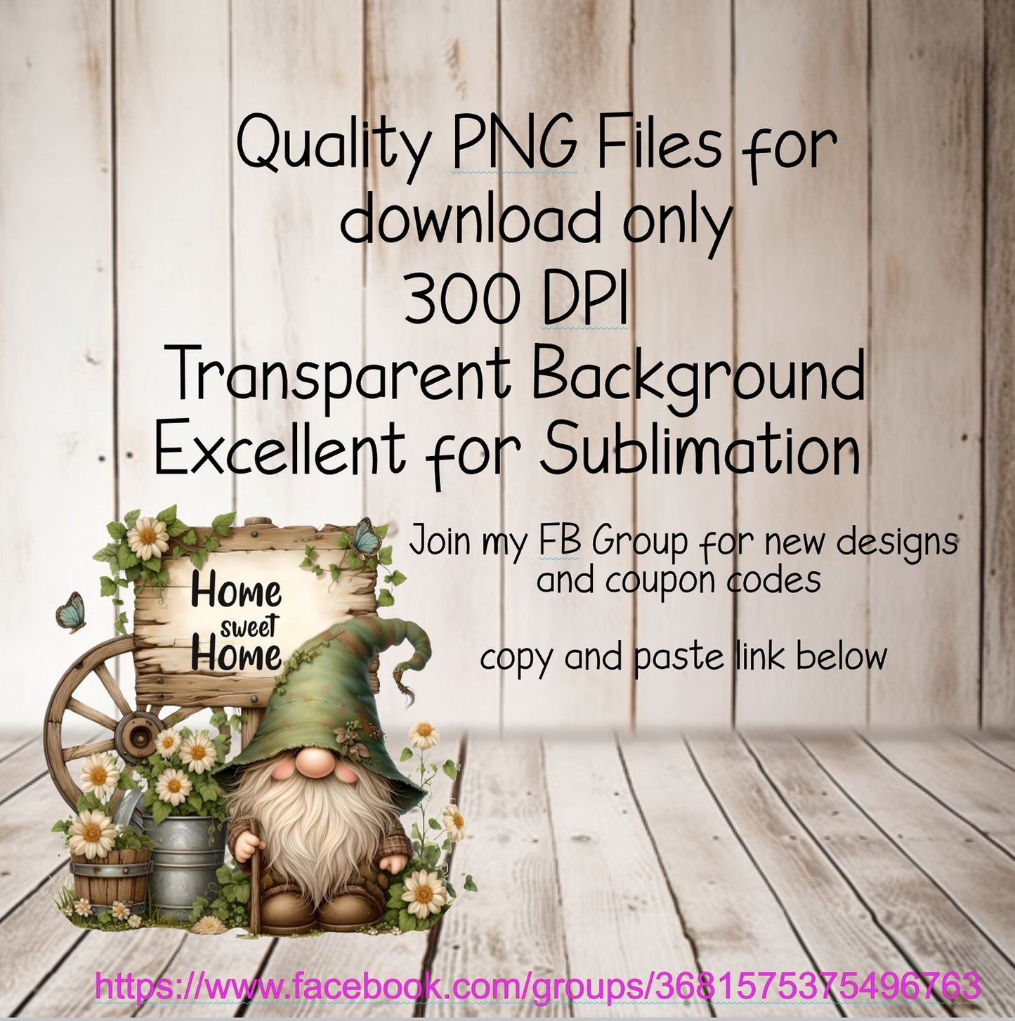 SPRING GNOME SUBLIMATION png, transparent for sublimation high resolution, 4 files, 1 add your own text