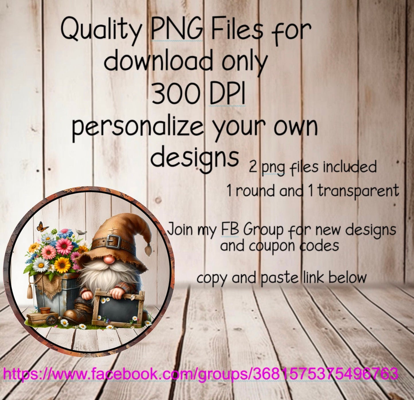 RUSTIC GNOME SUBLIMATION door hanger, wreath sign png, for sublimation high resolution 2 png files use on pillow, mugs etc