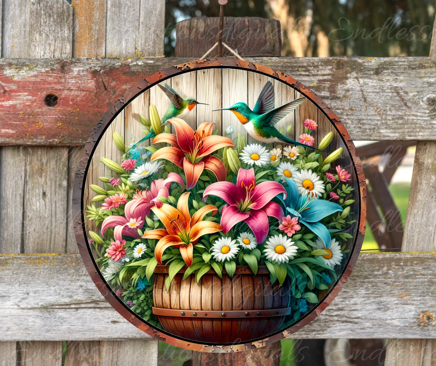 HUMMINGBIRD SUBLIMATION door hanger, wreath sign png, for sublimation high resolution