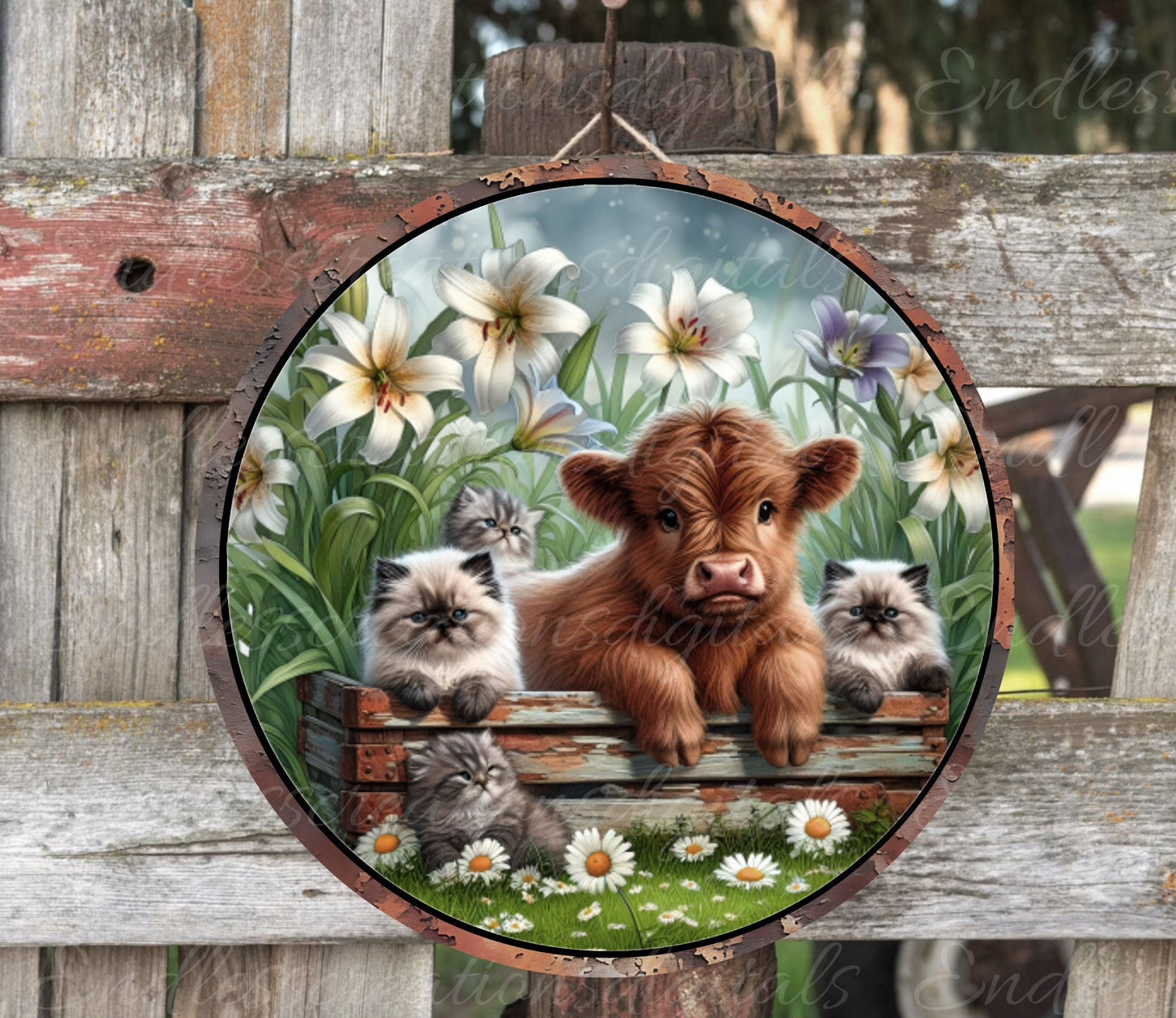 HIGHLAND COWS SUBLIMATION door hanger, wreath sign png, for sublimation high resolution