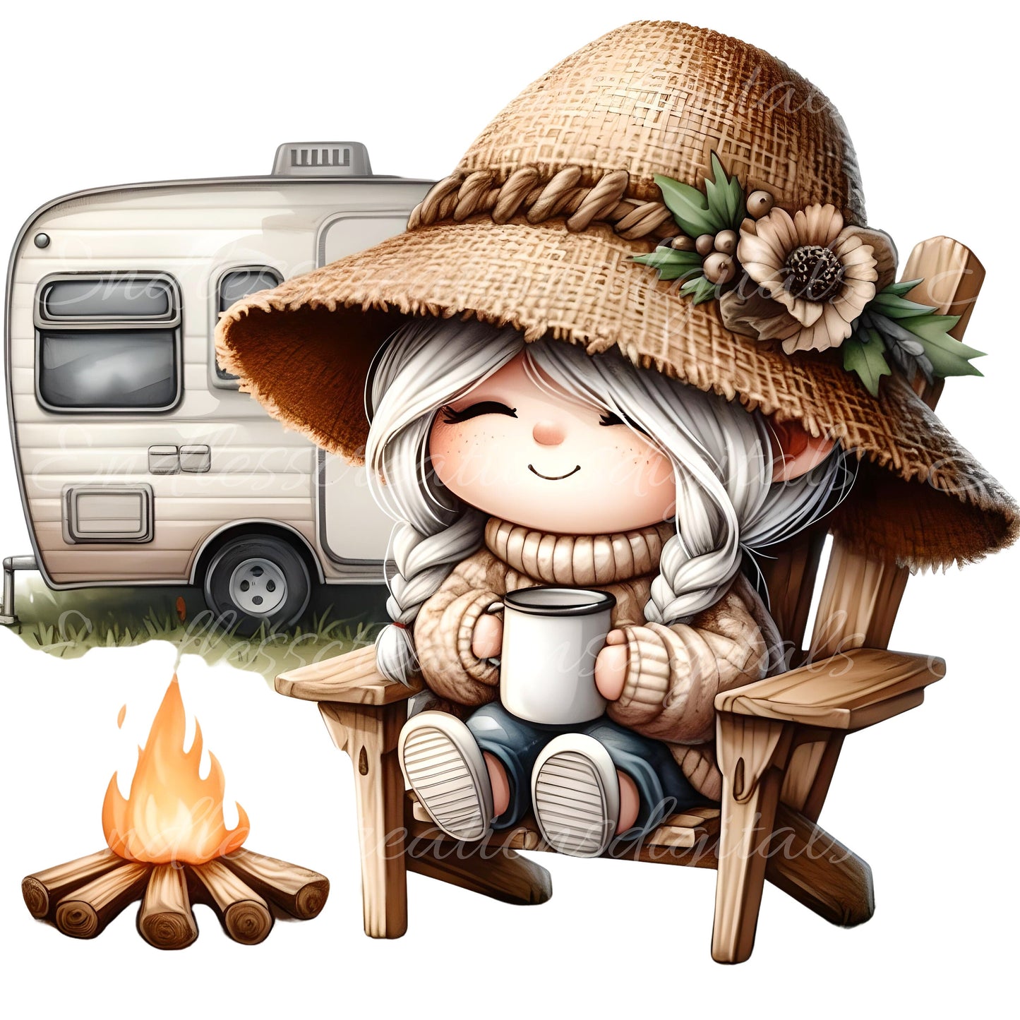 CAMPING GNOME SUBLIMATION gnome package of 5 high definition 300png