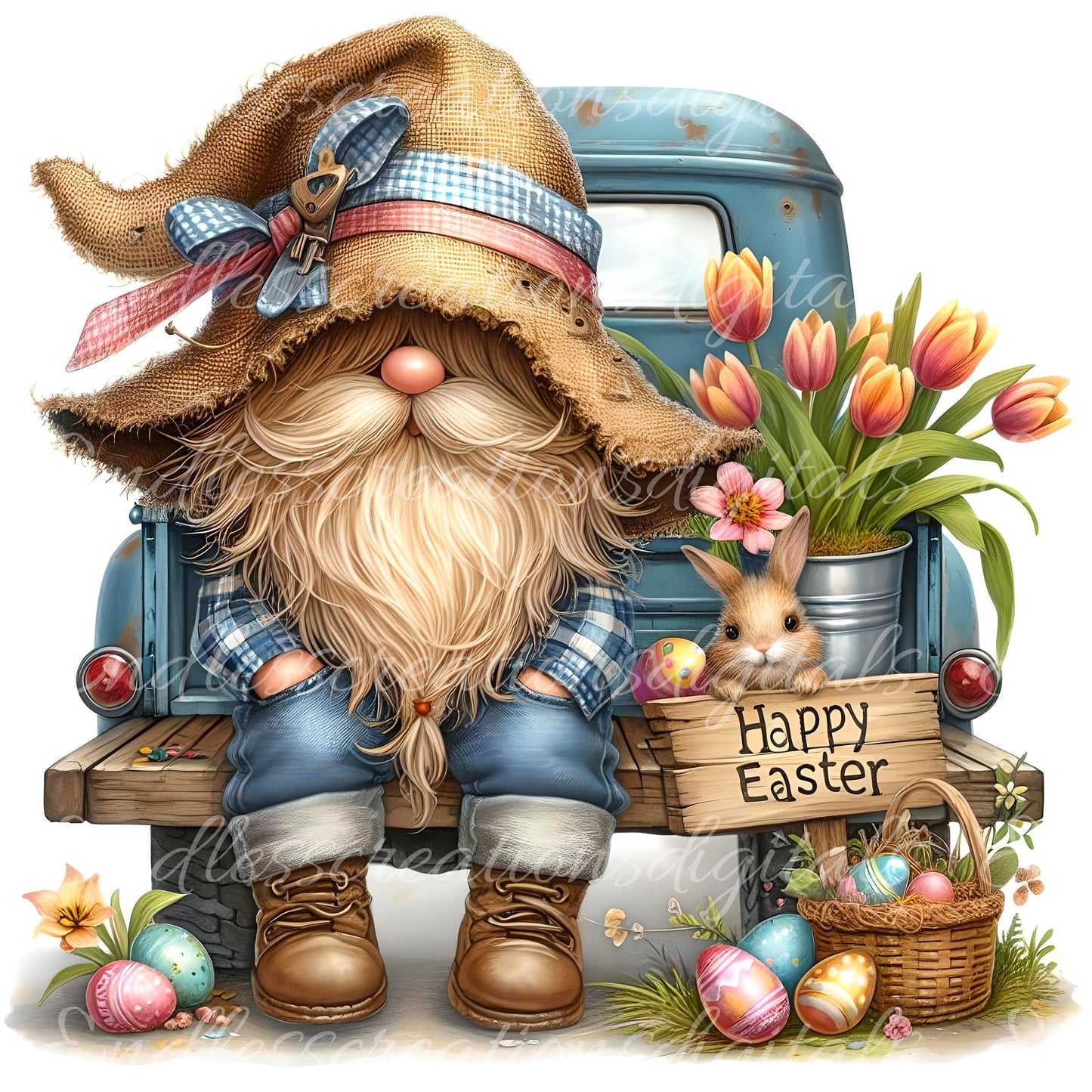 EASTER GNOME SUBLIMATION png, transparent for sublimation high resolution, 5 files for download, perfect for pillows, mugs, totes etc