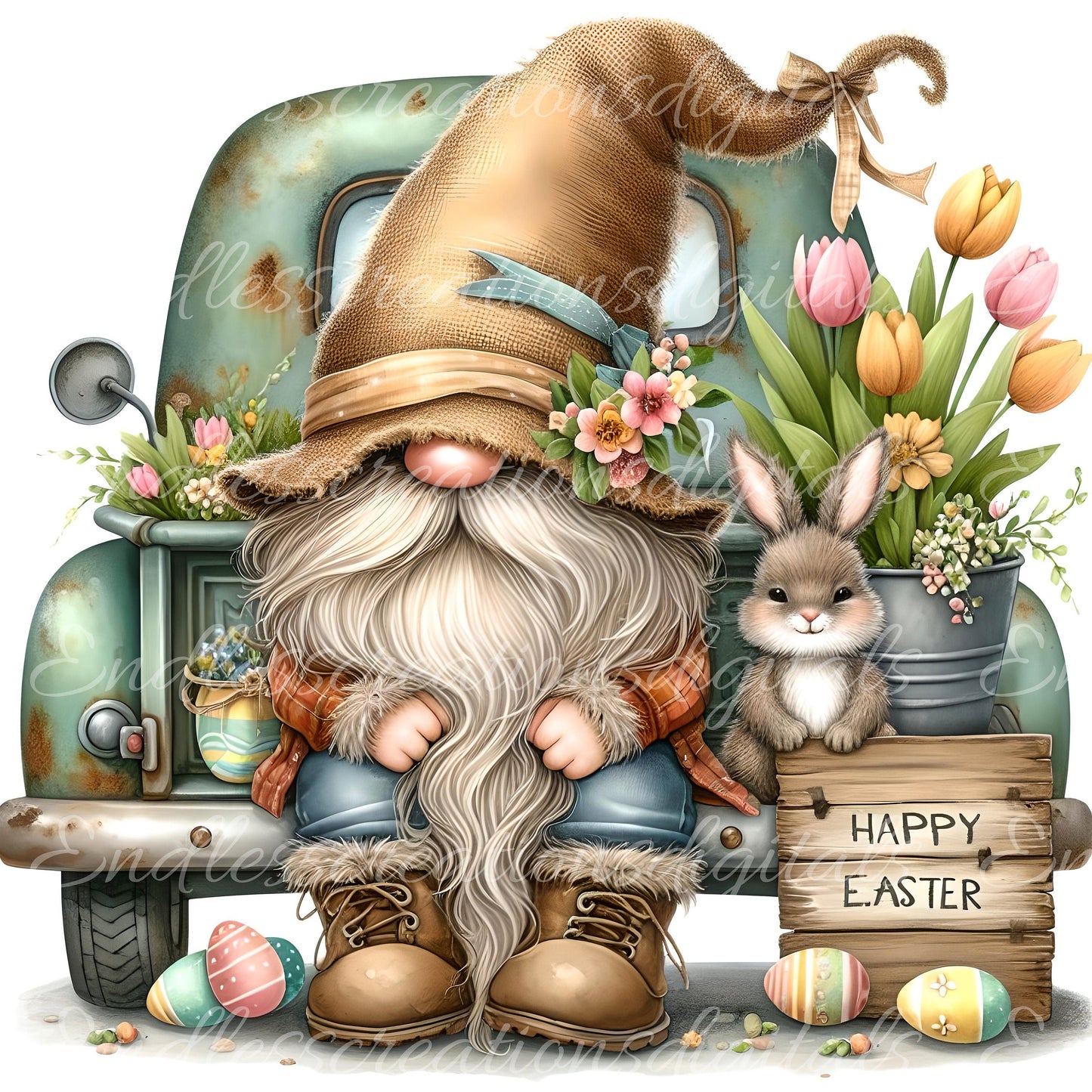EASTER GNOME SUBLIMATION png, transparent for sublimation high resolution, 5 files for download, perfect for pillows, mugs, totes etc