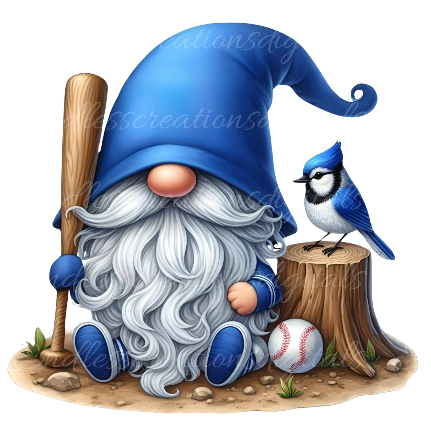 BLUEJAY GNOME WIND spinner sublimation 2 files, 1 round and 1 transparent 300 png