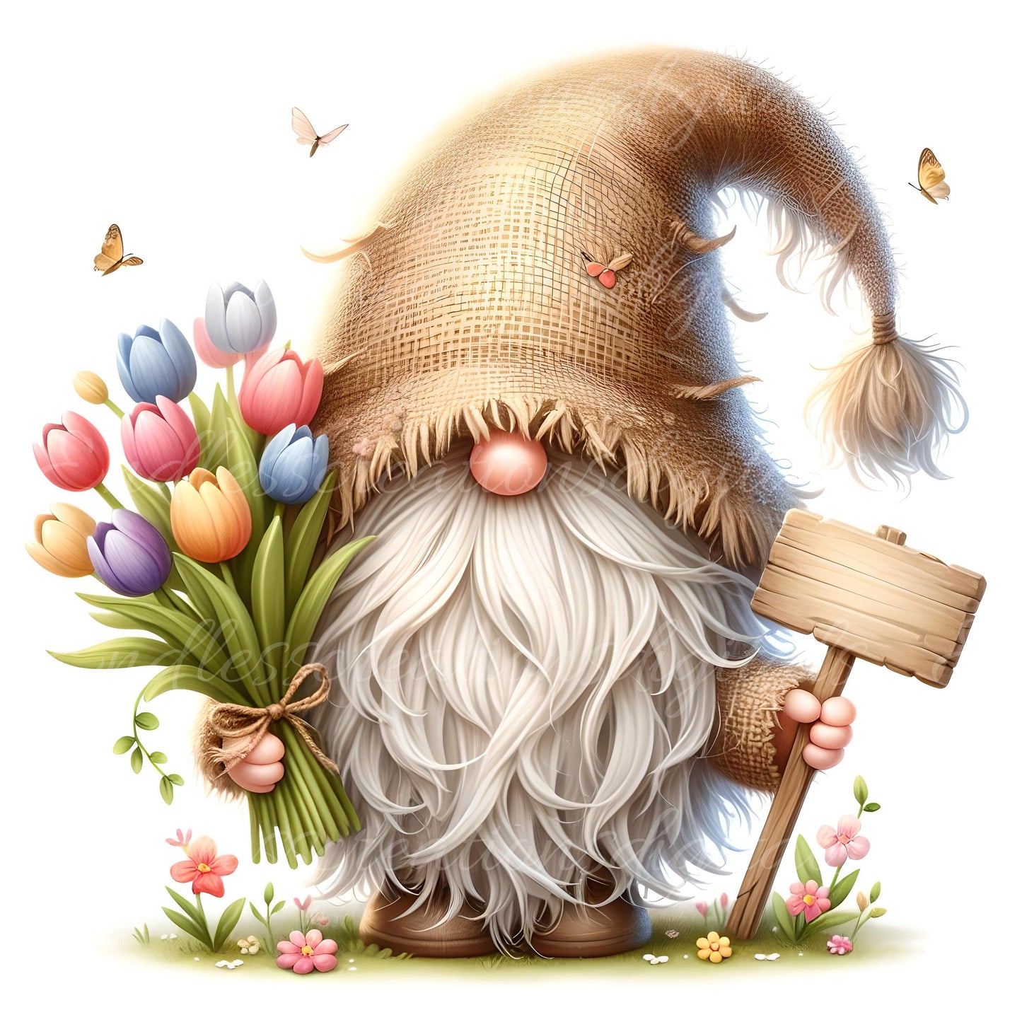TULIP GNOMES SUBLIMATION png, transparent for sublimation high resolution, 5 files, 3 files add your own text