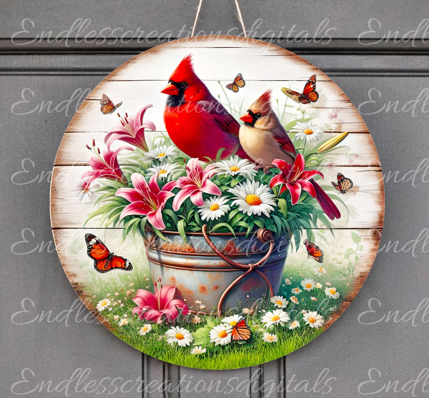 CARDINAL WIND SPINNER sublimation file for download 300 dpi for use on wind spinners and door hangers