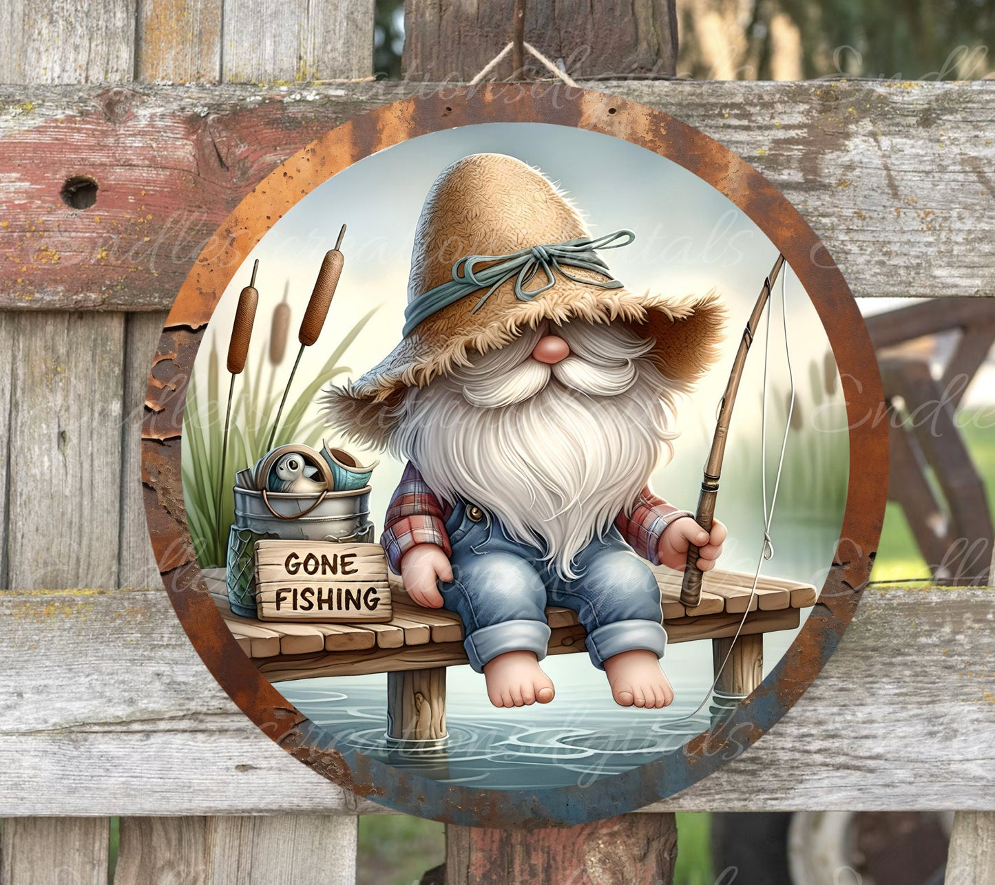 GONE FISHING SUBLIMATION door hanger, wreath sign png, for sublimation high resolution