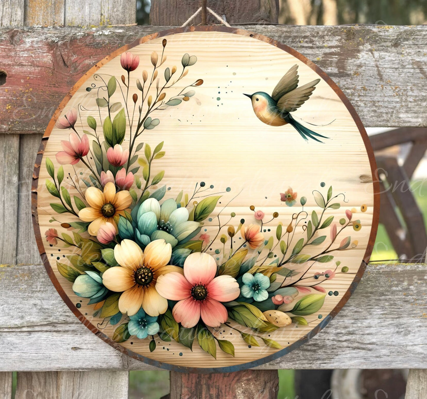WELCOME DOOR HANGER, wreath sign png, for sublimation high resolution 2 round png 300dpi, 1 blank for your own text