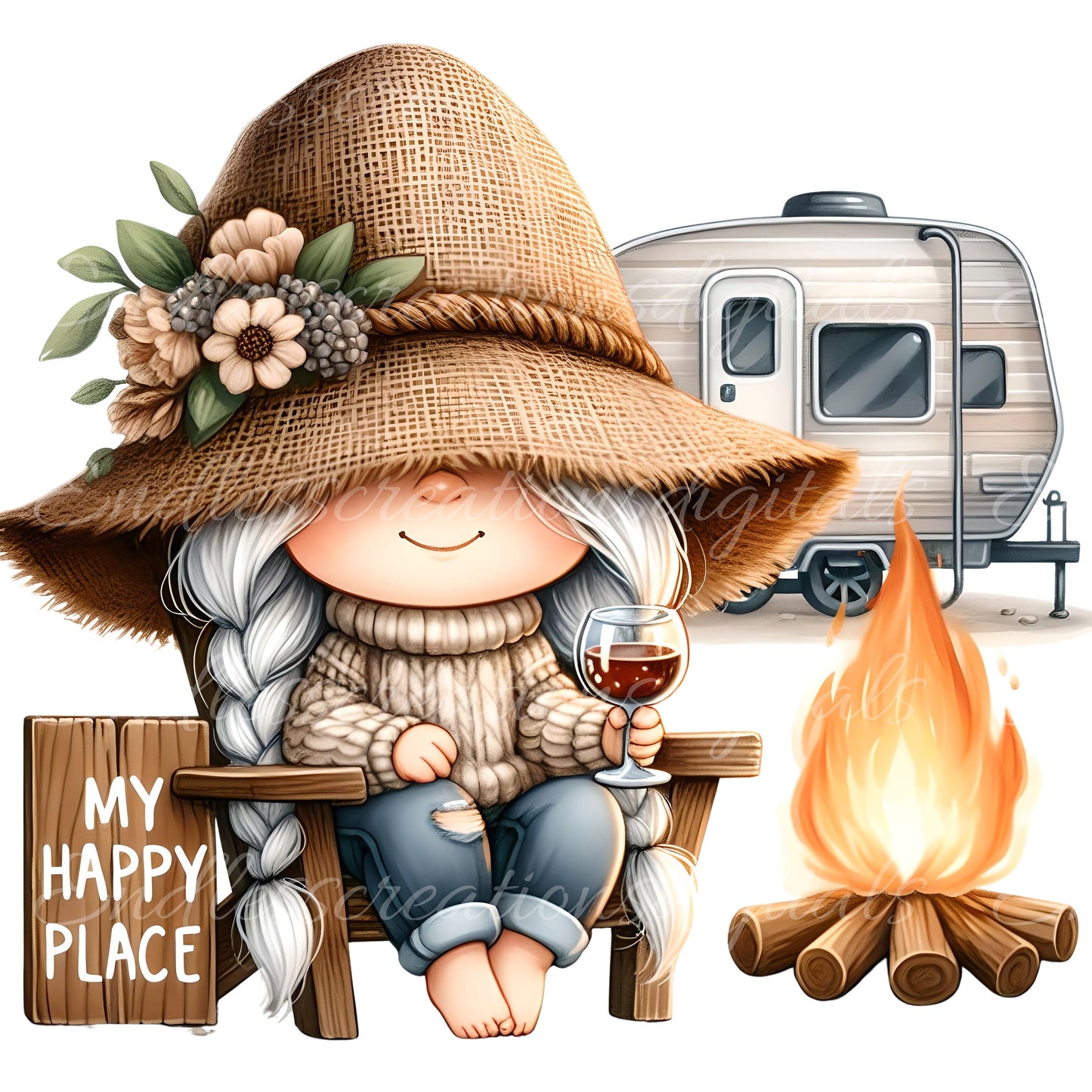 CAMPING GNOME SUBLIMATION gnome package of 5 high definition 300png