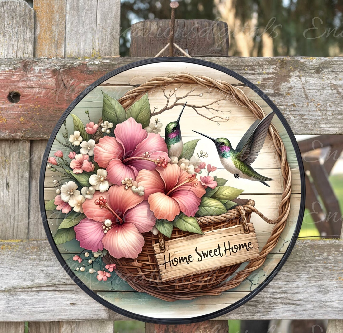 TROPICAL DOOR HANGER, wreath sign, png, for sublimation high resolution 2 files for download, 1 add your own text