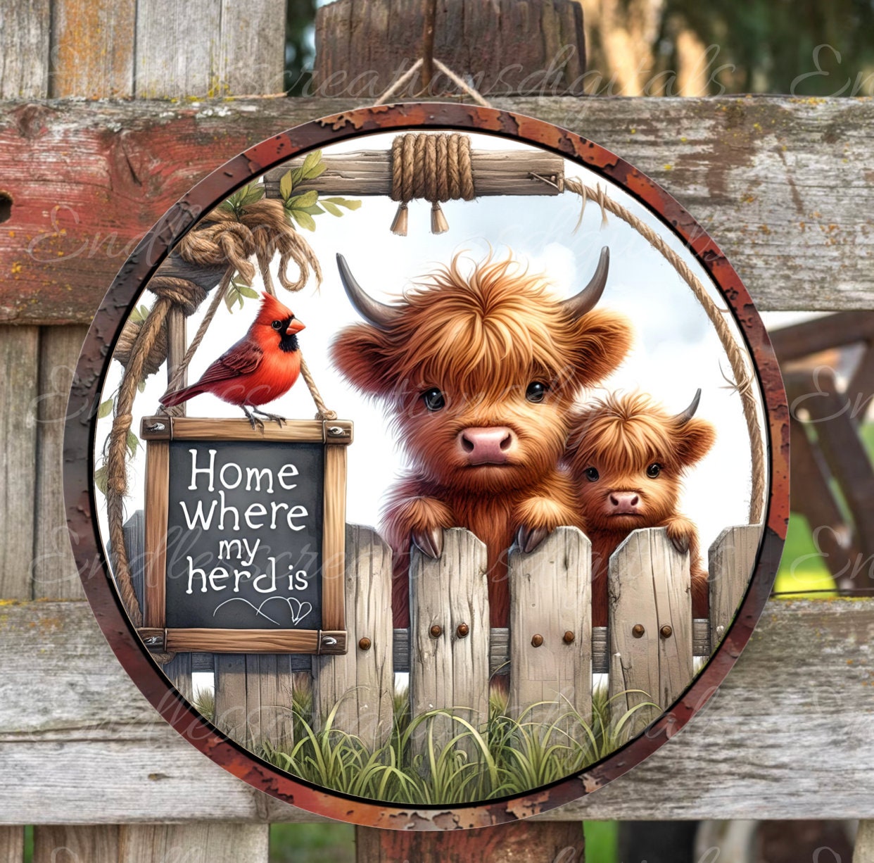 HIGHLAND COW SUBLIMATION round door png, for sublimation high resolution 300 dpi