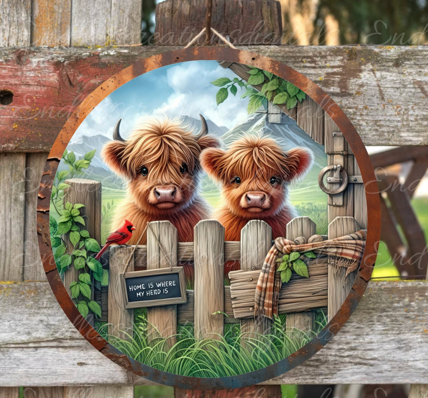 HIGHLAND COW SUBLIMATION round door png, for sublimation high resolution 300 dpi