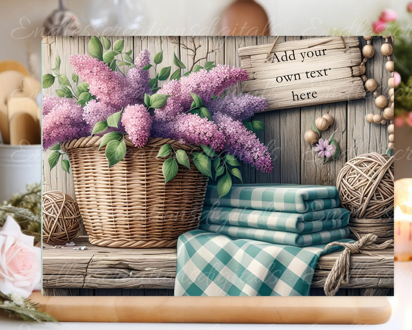 LILACS CUTTING BOARD sublimation sublimation high resolution 1 file add your own text