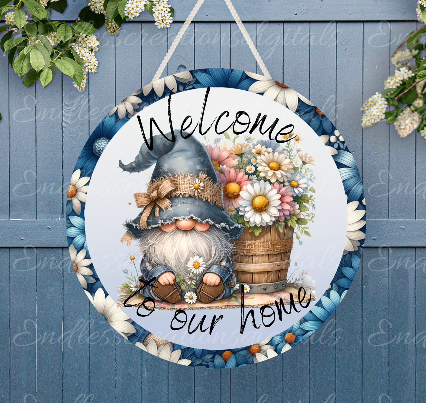 WELCOME DOOR HANGER, wreath sign png, for sublimation high resolution 2 png file, 1 round, 1 transparent for use on pillow, mugs etc