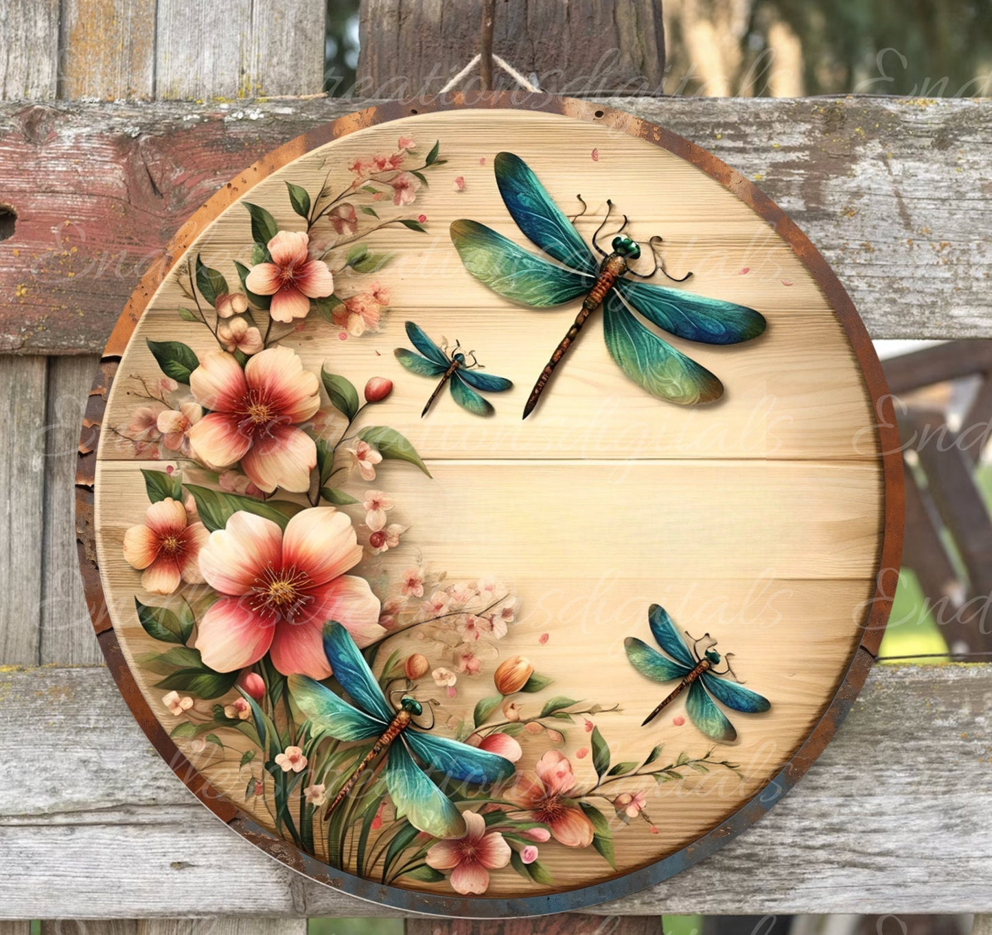 WELCOME SPRING SUMMER DRAGONFLY DOOR HANGER