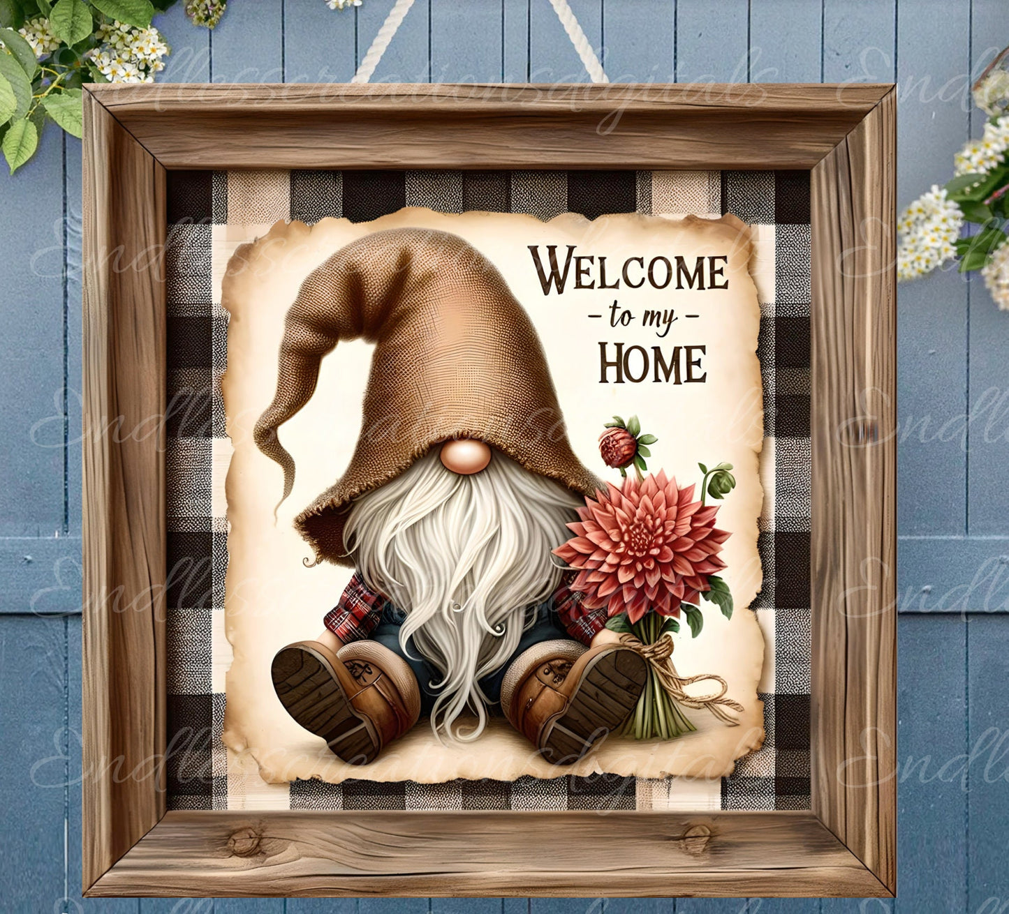 WELCOME SQUARE DOOR hanger, wreath sign, square cutting board png, for sublimation high resolution, 2 files , 1 add your own text